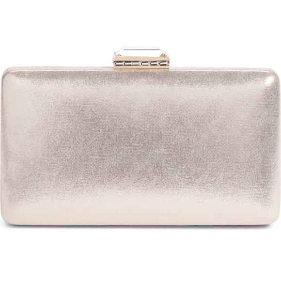 NWT Nordstrom Metallic Box Clutch - Picture 2 of 9